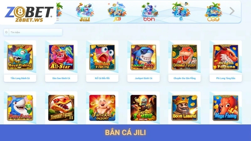 Game bắn cá cực hot đến từ đối tác JILI trên Z8bet