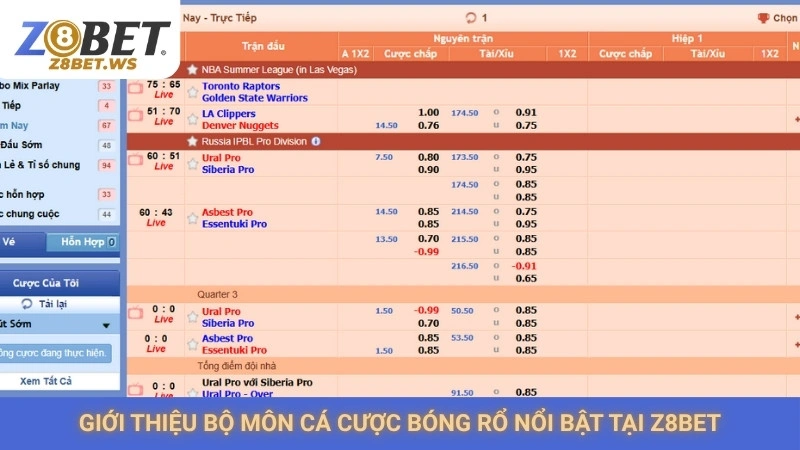 Cá cược bóng rổ Z8bet | Kèo cược NBA & VBA hấp dẫn nhất 1 Giới thiệu bộ môn cá cược bóng rổ nổi bật tại Z8bet