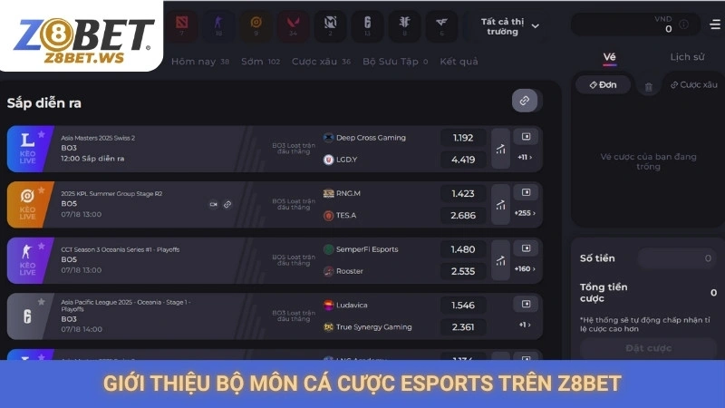 Cá cược esports Z8bet | Kèo LOL, CSGO & Dota 2 đa dạng 1 Giới thiệu bộ môn cá cược Esports trên Z8bet