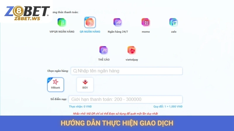 Nạp Tiền Z8bet 2 Hướng dẫn thực hiện giao dịch